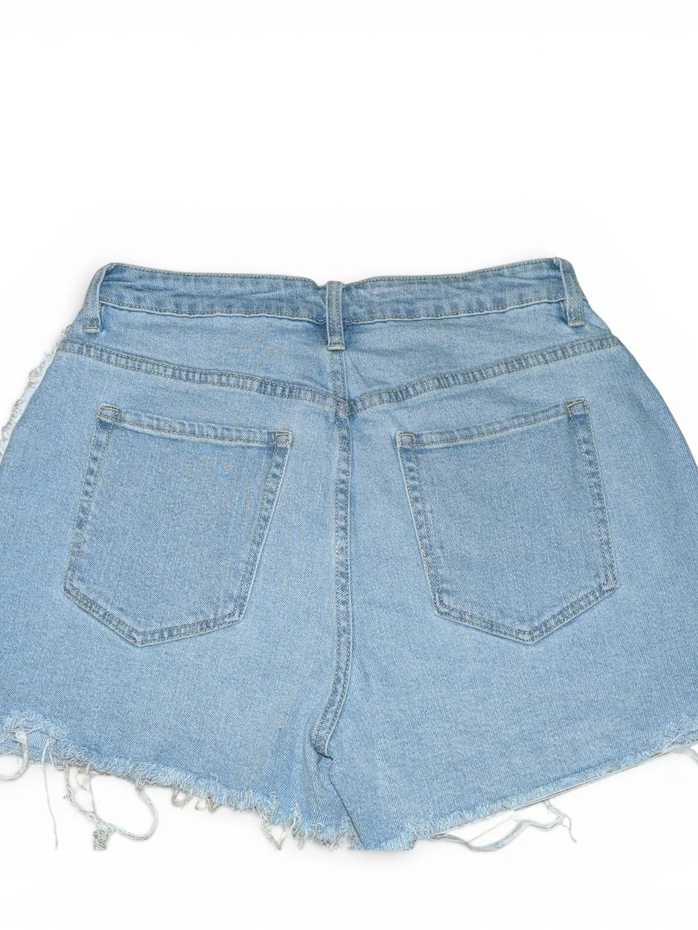 Fashion Nova Light Blue Frayed Denim Shorts